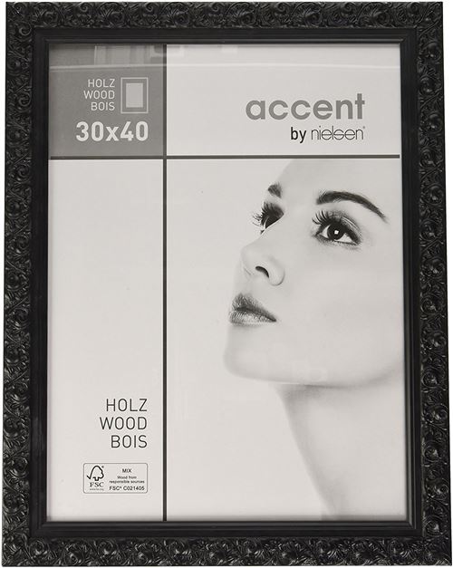 Nielsen Design Cadre Photo en bois 30 x 40 cm noir