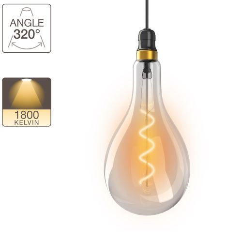 Ampoule LED poire - culot E27 - vintage torsade