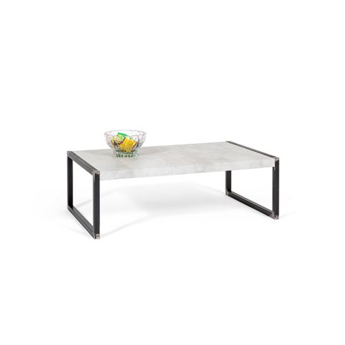 Mobilifiver Table basse, Luxury, Ciment, 90 x 55 x 30 cm, Mélaminé/Fer, Made in Italy