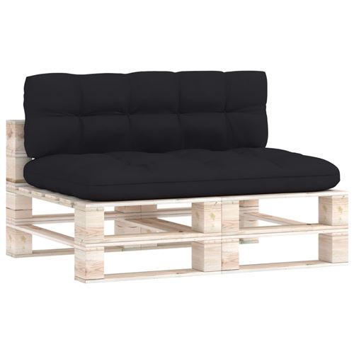 Coussins de Canapé Palette 2 Pcs - Noir