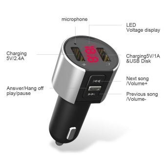 Chargeur de voiture USB Allume Cigare pour téléphone mains libres