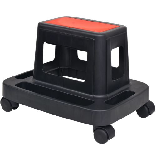 Tabouret D'atelier Roulant avec Rangement 45 x 34 x 32 cm