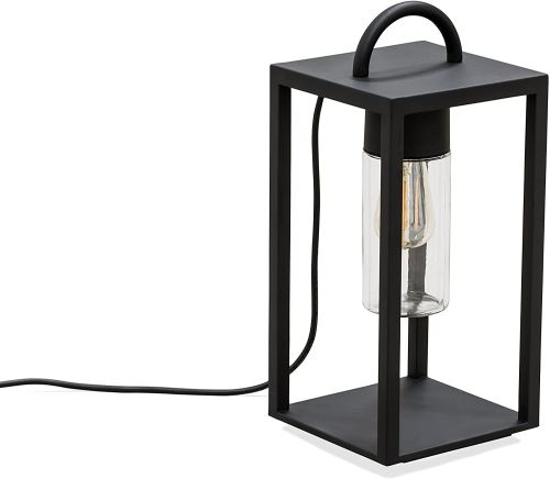 Konstsmide Lampes en aluminium laqué noir, verre transparent, longueur du câble 5 m