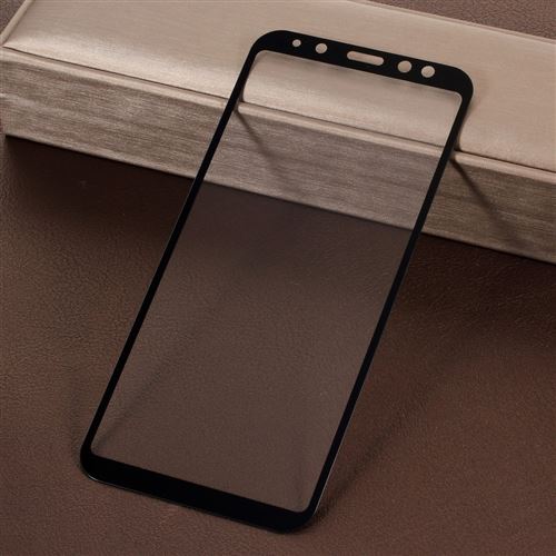Protecteur écran en verre trempé 5j pleine taille incurvée soie imprimée noir pour votre Samsung Galaxy A6 (2018)