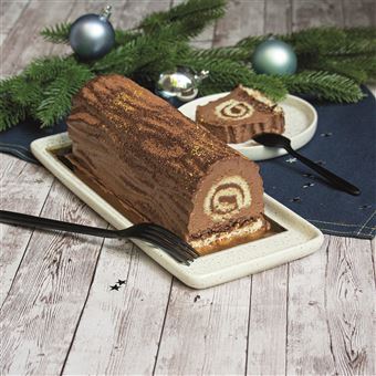 Moule à Pâtisserie bûche De Noël 30cm Inox Argent - Plat / moule