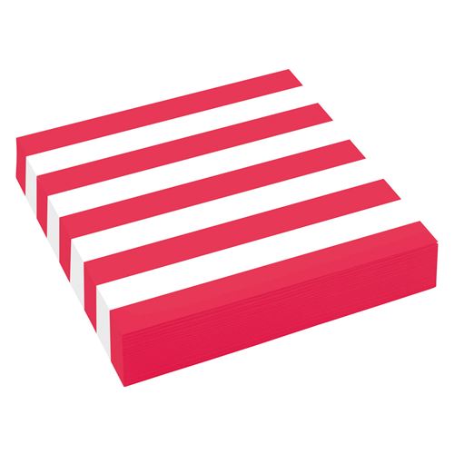 Amscan serviettes de table rayées 33 x 33 cm rouge/blanc 20 pièces