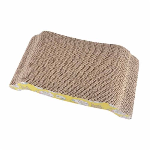 Griffoir R&eacute;versible En Carton &Agrave; Motifs - Jaune - L 43 X L 22 X H 8,8 Cm