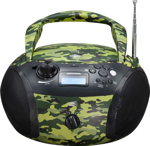 Grundig GRB 4000 BT DAB+ Radio Boombox Portable avec Réception Bluetooth, Camouflage