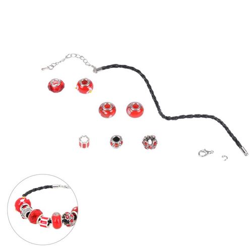 Paris Prix - Kit Bracelet Mode charms 9cm Rouge
