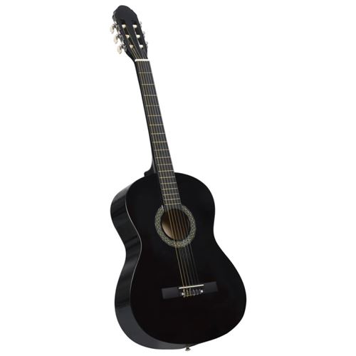 vidaXL Guitare classique pour débutants Noir 4/4 39 Tilleul