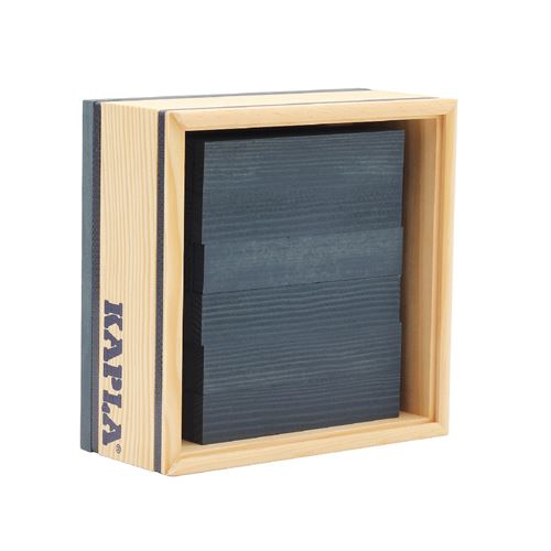 Kapla - Carré de 40 planchettes en bois - Bleu foncé