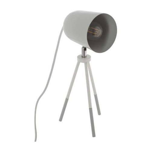 Lampe à Poser Trépied Gris & Blanc