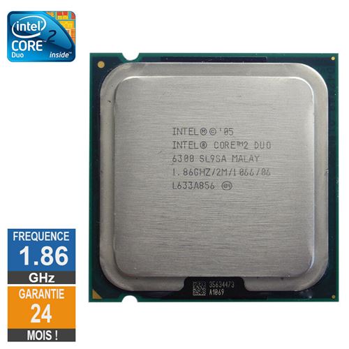 Processeur Intel Core 2 Duo E6300 1.86Ghz Sl9Sa Lga775 2Mo