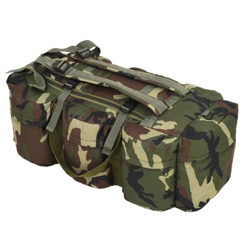 vidaXL Sac de sport en style militaire 3-en-1 120 L Camouflage