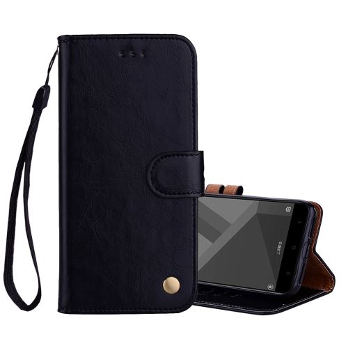 Xiaomi Redmi 4X Housse Etui Cuir PU Noir Texture Huilé ALS49701