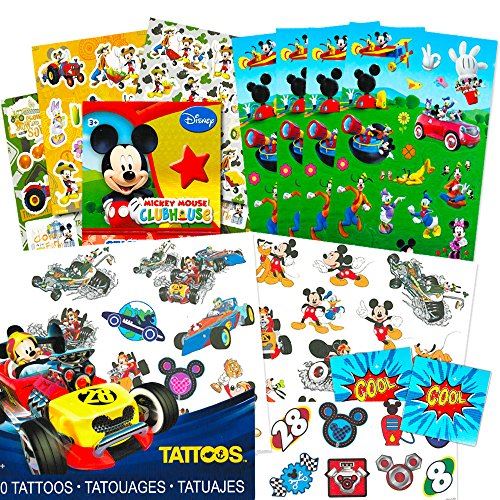 Mickey Mouse Stickers Tattoos Party Favor Pack (200 autocollants 50 tatouages ​​temporaires)