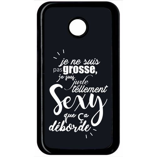 Coque Motorola Moto E Je Ne Suis Pas Grosse Fond Noir