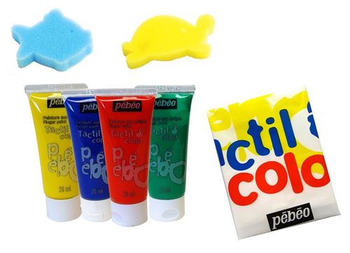Pebeo Gedeo Arty's - Kit gouache aux doigts 4 tubes 20 ml les animaux marins