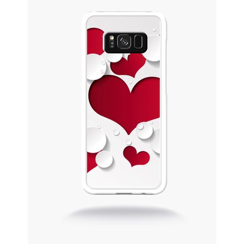 Coque Coeurs Compatible Samsung S8 Bord Transparent