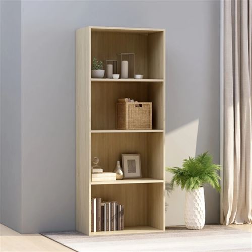 vidaXL Bibliothèque à 4 niveaux Chêne sonoma 60x30x151,5 cm Aggloméré