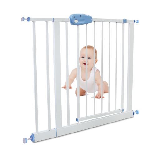 Barrière Ajustable pour Porte, Barrière de Sécurité pour Bébé, Extension de 88 à 101 cm, Blanc, Largeur: 74-87 cm