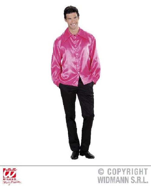 Chemise rose homme satinée-M