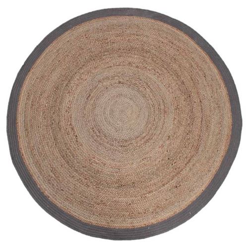 Tapis tissé main coton et jute gris Jaar - Dimensions - à¸180 cm