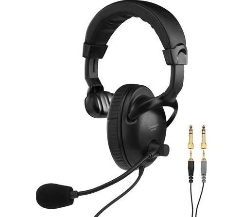 Casque professionnel mono avec micro serre-tête dynamique Monacor BH-009S