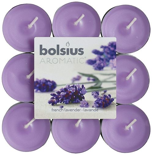Ivyline Bolsius Bougie Parfumée 16 x 38 mm Lot de 18 bougies chauffe-plat Parfum lavande