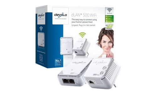 devolo dLAN 500 WiFi - Starter Kit - pont - HomePlug 1.0 - 802.11b/g/n - 2,4 Ghz - Branchement mural (pack de 2)