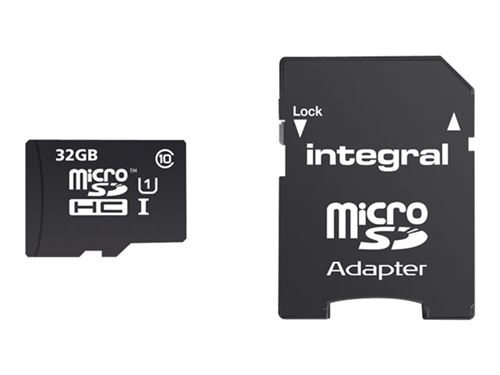 Integral Smartphone and Tablet - Carte mémoire flash (adaptateur microSDHC - SD inclus(e)) - 32 Go - Class 10 - microSDHC UHS-I