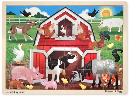 Melissa And Doug Casse-tête en bois de basse-cour (24 pièces)
