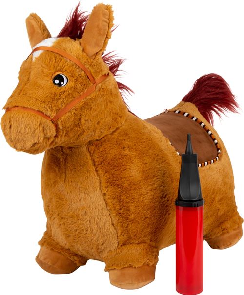 Small Foot cheval d'obstacle junior 63 x 52 cm peluche/caoutchouc brun