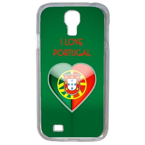 Coque Coeur Love Portugal Compatible Samsung Galaxy S4 Transparent