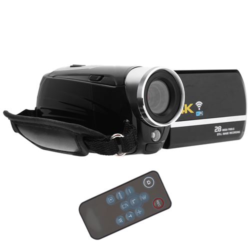 Caméscope VBESTLIFE 28MP 4K HD 16X zoom numérique vision nocturne - Noir