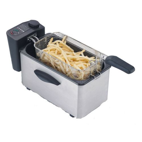 Friteuse électrique acier inoxydable 2,5 L 2000W - Friteuse professionel rapide cuisson à l'huile
