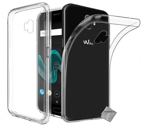Housse etui coque silicone gel fine Wiko Wim avec verre trempe - TRANSPARENT TPU