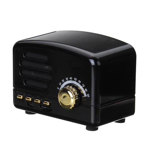Rose / Bleu / Noir / Bois olor Portable Vintage Rétro Haut-Parleur Radio Sans Fil noir
