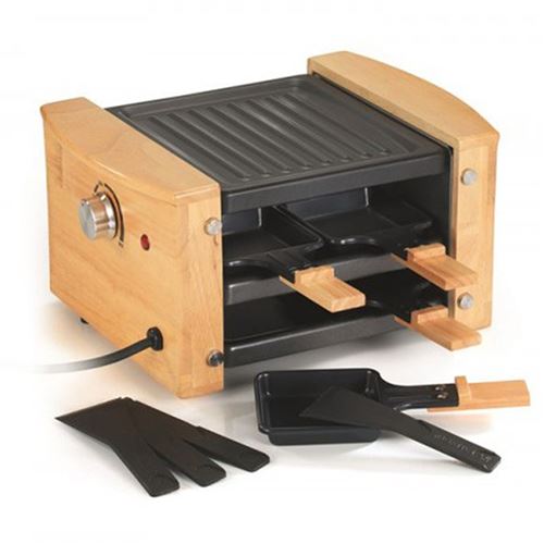 Raclette Gril 4p 650w Bois Range Poelons Kitchenchef - Kcwood4rp