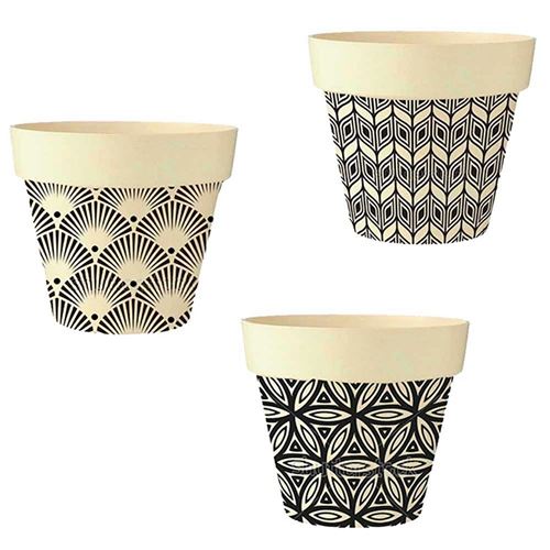 STC – Lot de 3 Pots de Fleurs en Bambou Ø 18,5 cm – Ethnik