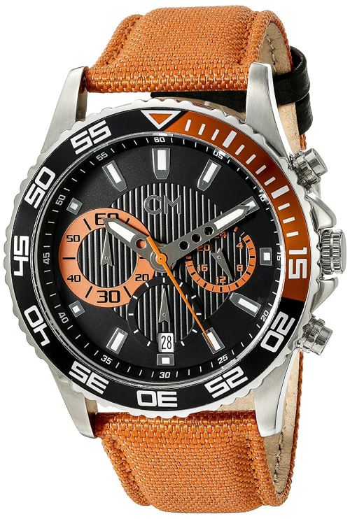 Carlo Monti - CM509-124A - Montre Homme - Quartz Chronographe - Chronomètre - Bracelet Textile Orange
