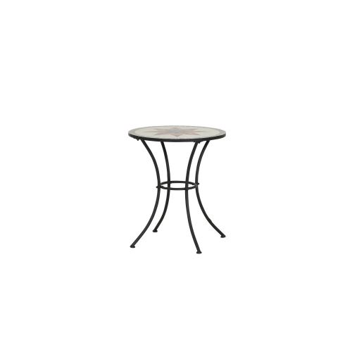Siena Garden 875342 Stella Table Acier Noir/Aspect Mosaïque 60 cm