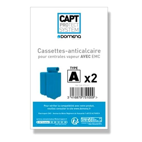 Cassette anti-calcaire emc type a par 2 pour Centrale vapeur Domena, Nettoyeur vapeur Domena