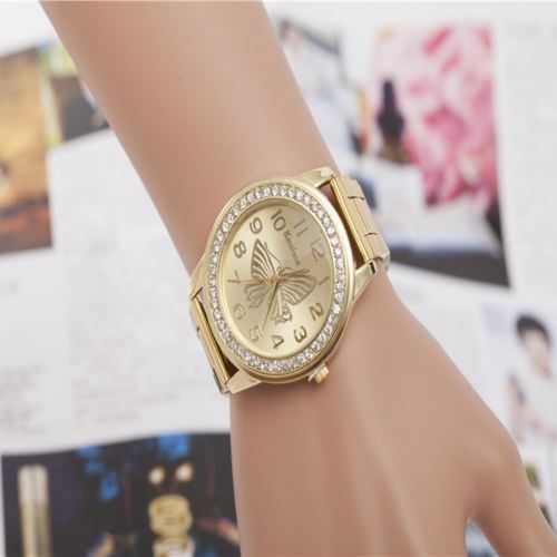 Montre Femme Quartz Rhinestone Inox #25 Doré