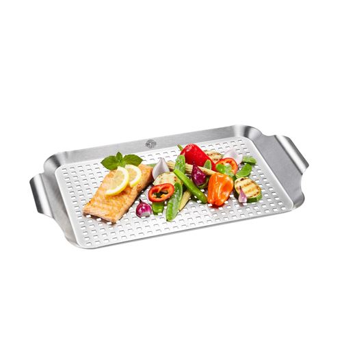 Poêle à griller barbecue 43 x 25 cm BBQ Gefu Acier inoxydable Argent