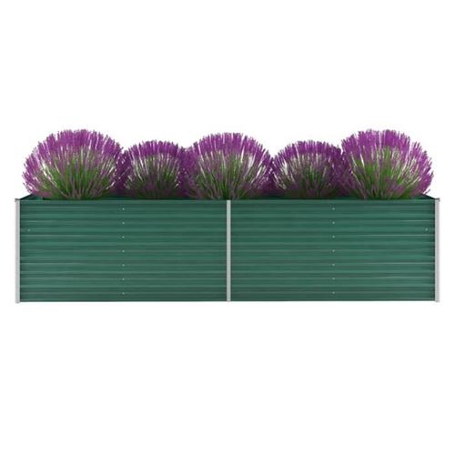 VIDAXL - Carré potager surélevé - Acier galvanisé - 320x80x77 cm - Vert - Image 2