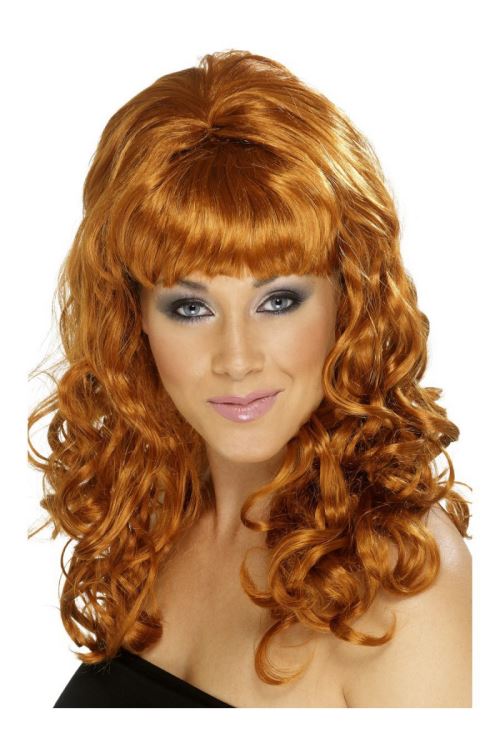 Perruque auburn rousse beehive beauty annees 60