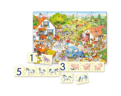 Puzzle 25 Pièces : Apprendre à compter avec la Ferme, Castorland