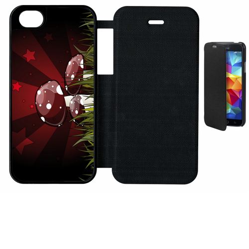 Etui À Rabat Flip Flap Apple Iphone 5 Se Champignons Étoiles