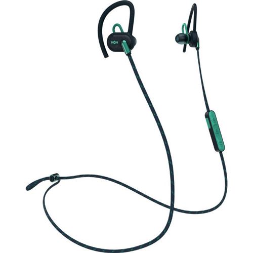 House of Marley Uprise - In-ear hoofdtelefoons met micro - inwendig - bevestiging over het oor - Bluetooth - draadloos - groenblauw